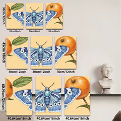 2D flat 1pc vibrant butterfly botanical wall art decor for living room bedroom gallery wrapped canvas prints farmhouse style