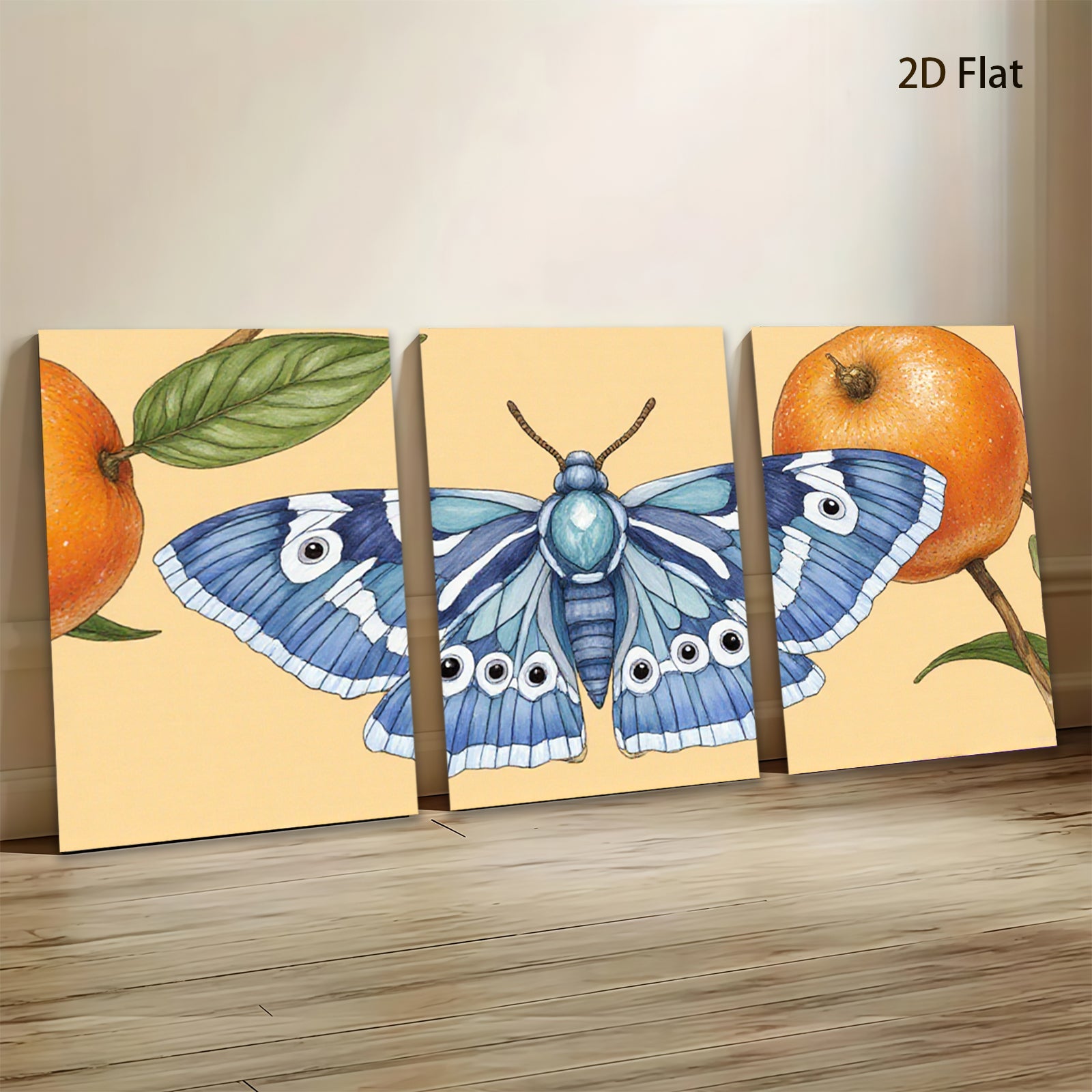 2D flat 1pc vibrant butterfly botanical wall art decor for living room bedroom gallery wrapped canvas prints farmhouse style
