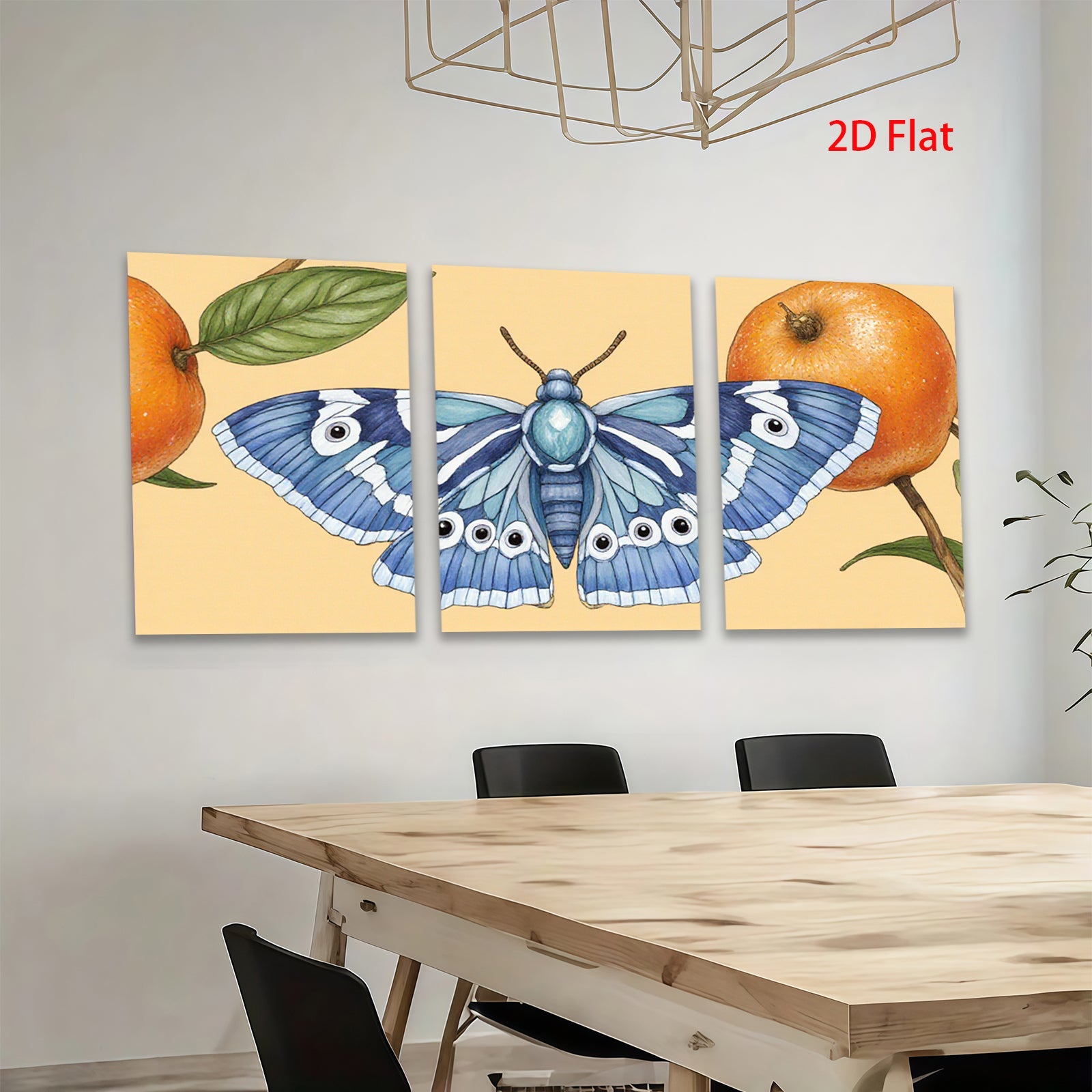2D flat 1pc vibrant butterfly botanical wall art decor for living room bedroom gallery wrapped canvas prints farmhouse style