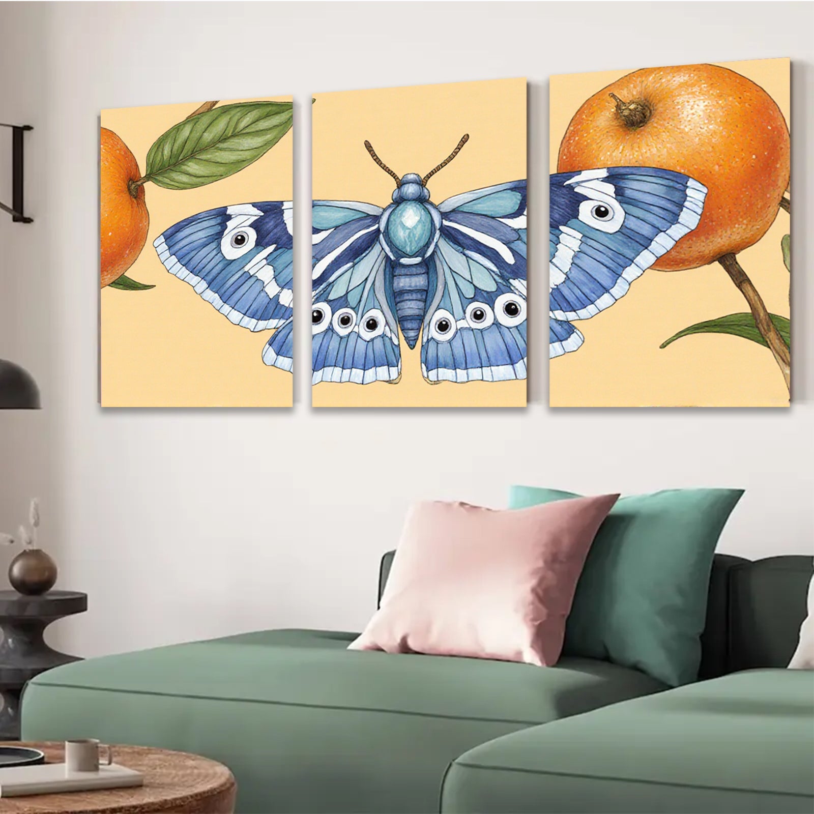 2D flat 1pc vibrant butterfly botanical wall art decor for living room bedroom gallery wrapped canvas prints farmhouse style