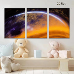 2D flat 1pc vibrant celestial sphere abstract wall art for living room bedroom modern farmhouse decor gallery wrapped canvas prints statement piece
