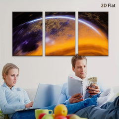 2D flat 1pc vibrant celestial sphere abstract wall art for living room bedroom modern farmhouse decor gallery wrapped canvas prints statement piece