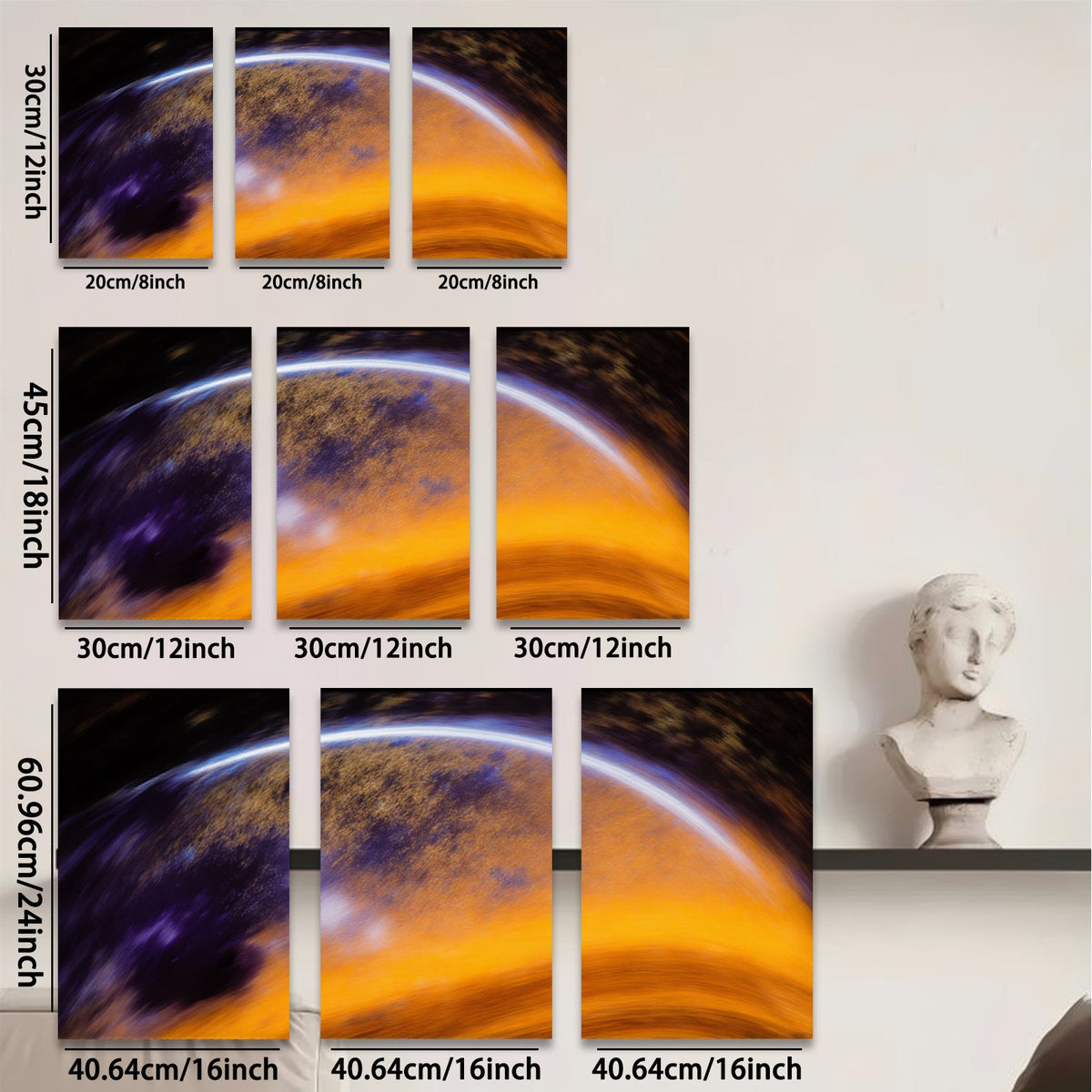 2D flat 1pc vibrant celestial sphere abstract wall art for living room bedroom modern farmhouse decor gallery wrapped canvas prints statement piece