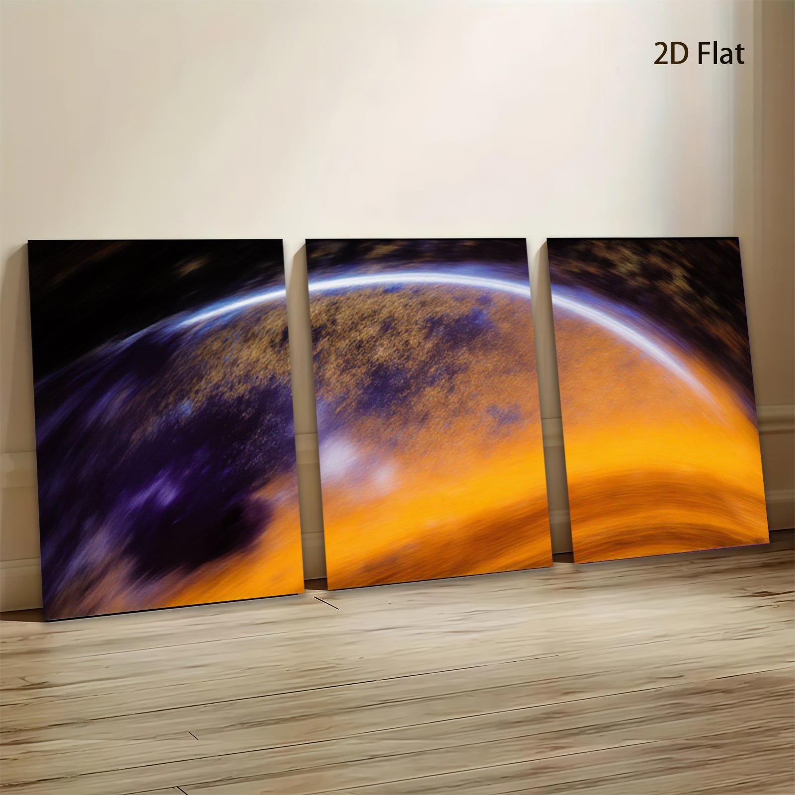 2D flat 1pc vibrant celestial sphere abstract wall art for living room bedroom modern farmhouse decor gallery wrapped canvas prints statement piece