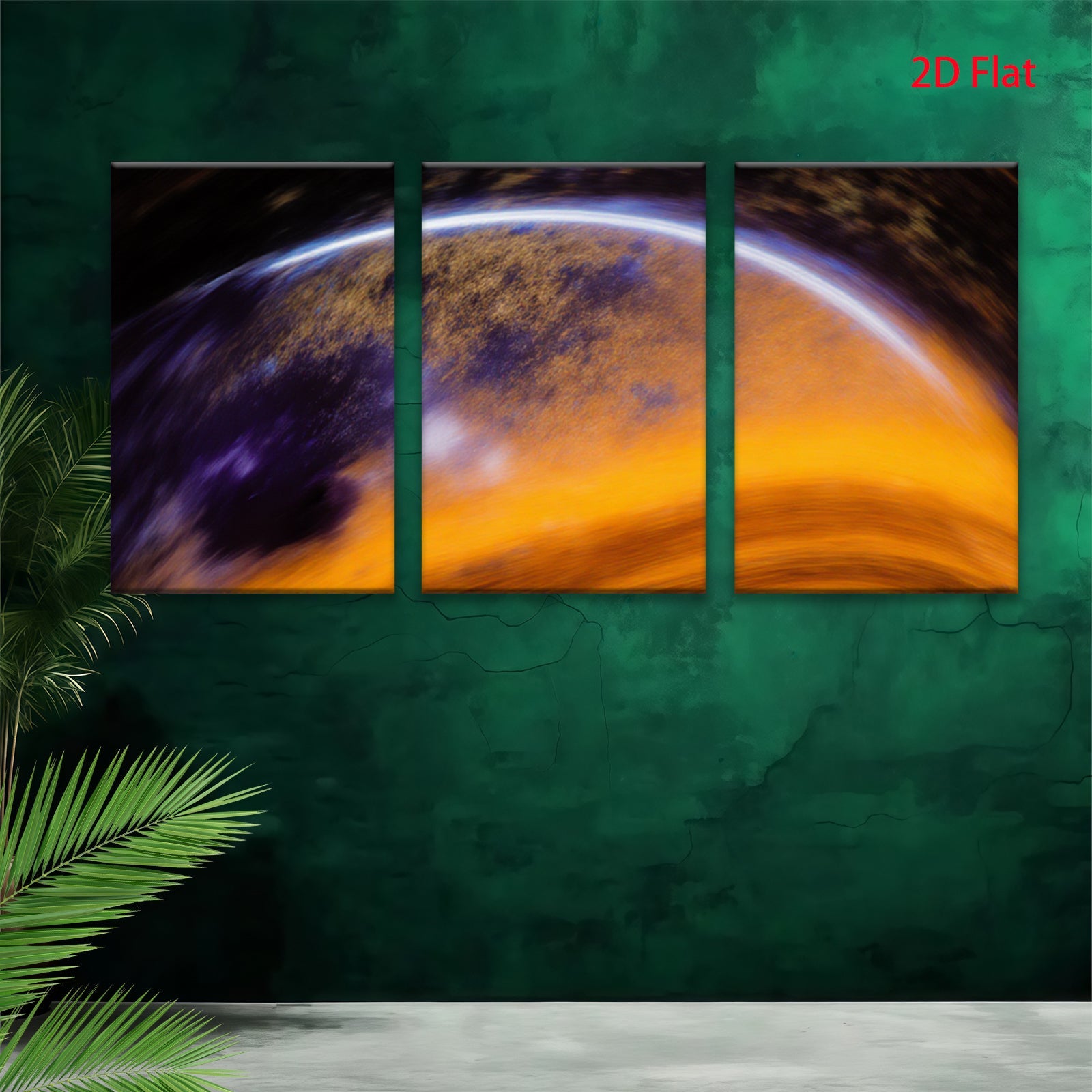 2D flat 1pc vibrant celestial sphere abstract wall art for living room bedroom modern farmhouse decor gallery wrapped canvas prints statement piece