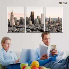 2D flat 1pc vibrant city skyline modern wall art for living room bedroom office decor farmhouse style canvas prints panoramic view