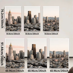 2D flat 1pc vibrant city skyline modern wall art for living room bedroom office decor farmhouse style canvas prints panoramic view