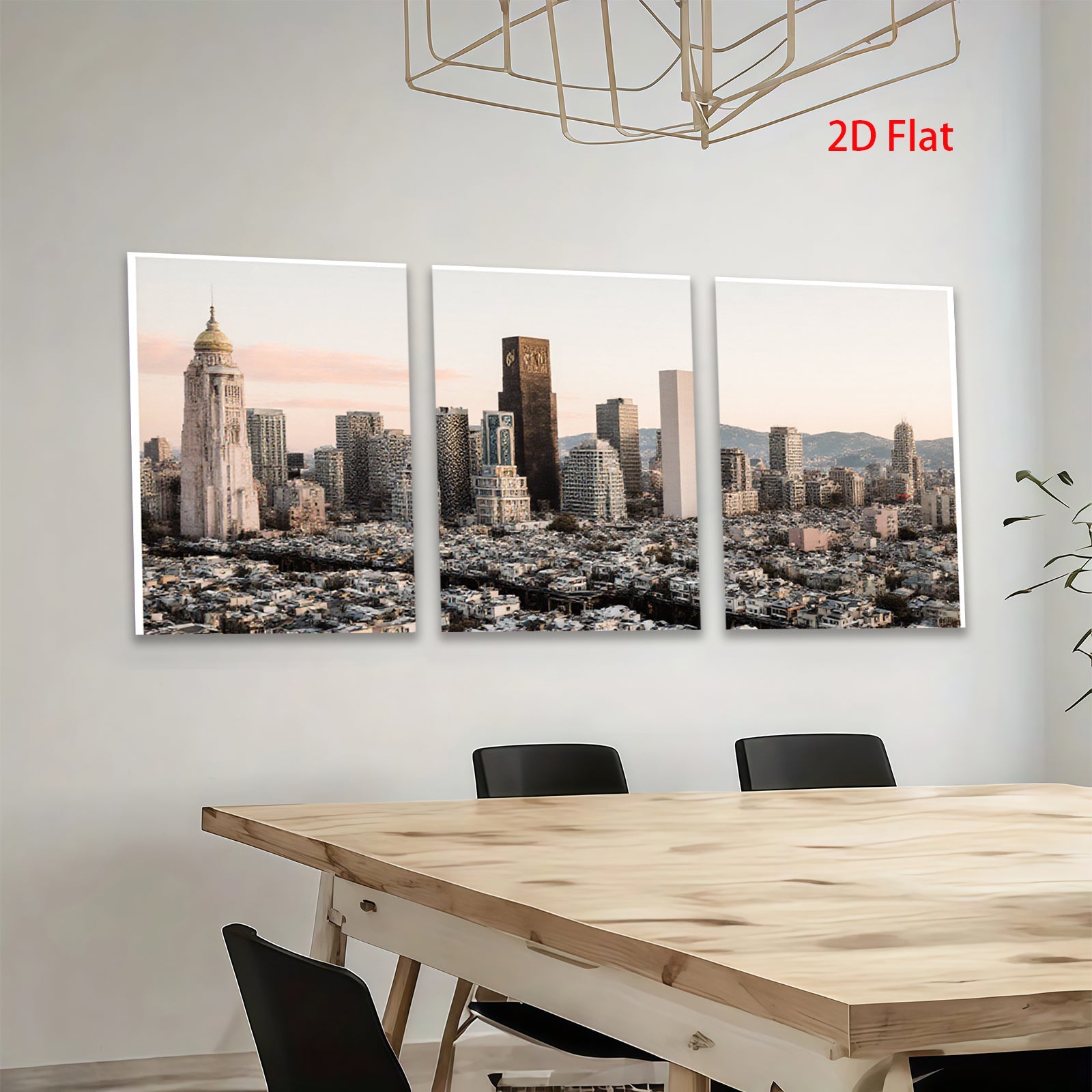 2D flat 1pc vibrant city skyline modern wall art for living room bedroom office decor farmhouse style canvas prints panoramic view
