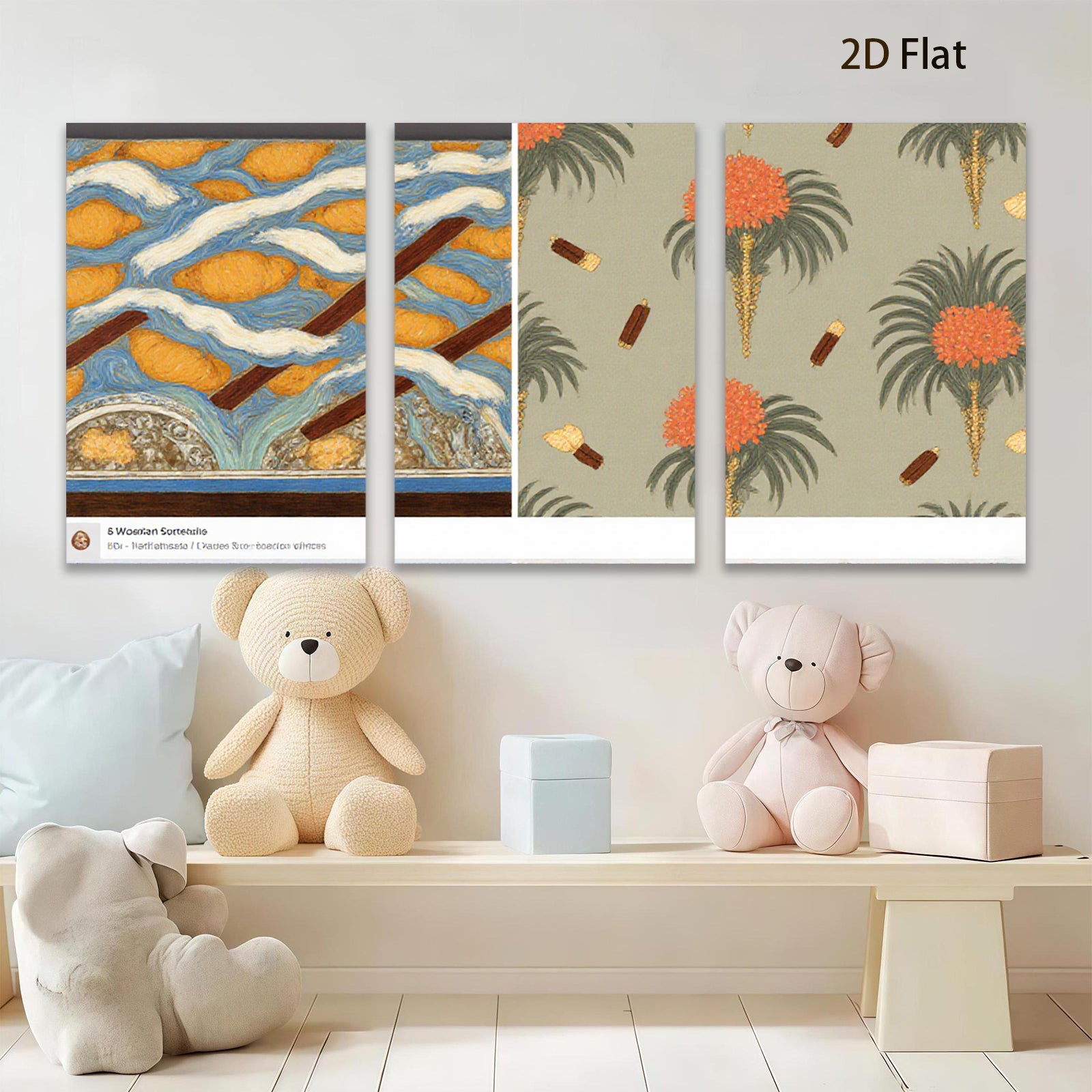 2D flat 1pc vibrant coastal seascape botanical wall art beach house decor gallery wrapped canvas prints farmhouse style living room bedroom