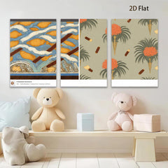 2D flat 1pc vibrant coastal seascape botanical wall art beach house decor gallery wrapped canvas prints farmhouse style living room bedroom