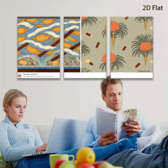 2D flat 1pc vibrant coastal seascape botanical wall art beach house decor gallery wrapped canvas prints farmhouse style living room bedroom