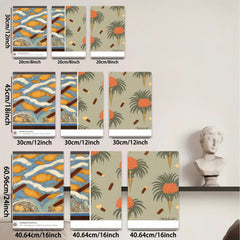 2D flat 1pc vibrant coastal seascape botanical wall art beach house decor gallery wrapped canvas prints farmhouse style living room bedroom