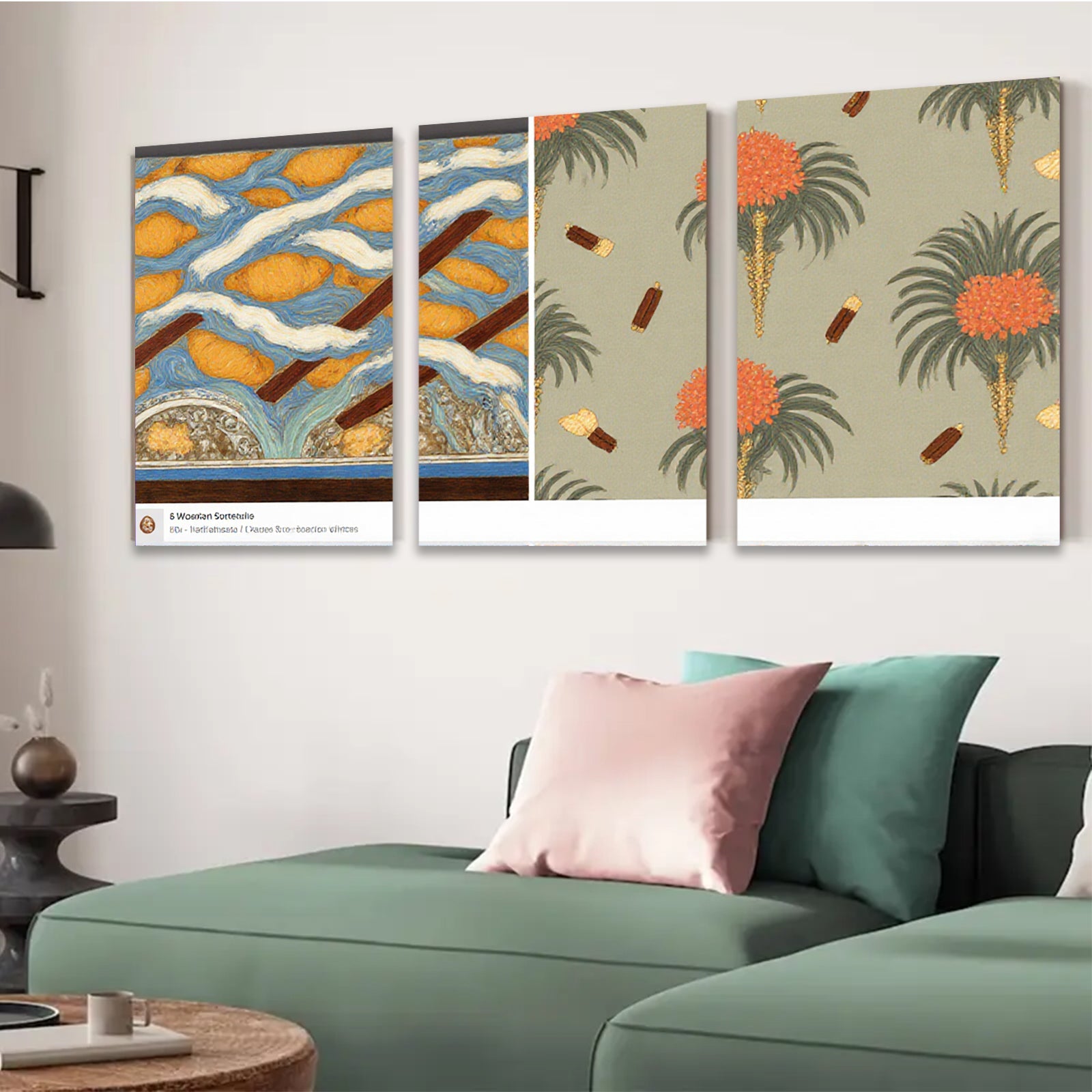 2D flat 1pc vibrant coastal seascape botanical wall art beach house decor gallery wrapped canvas prints farmhouse style living room bedroom