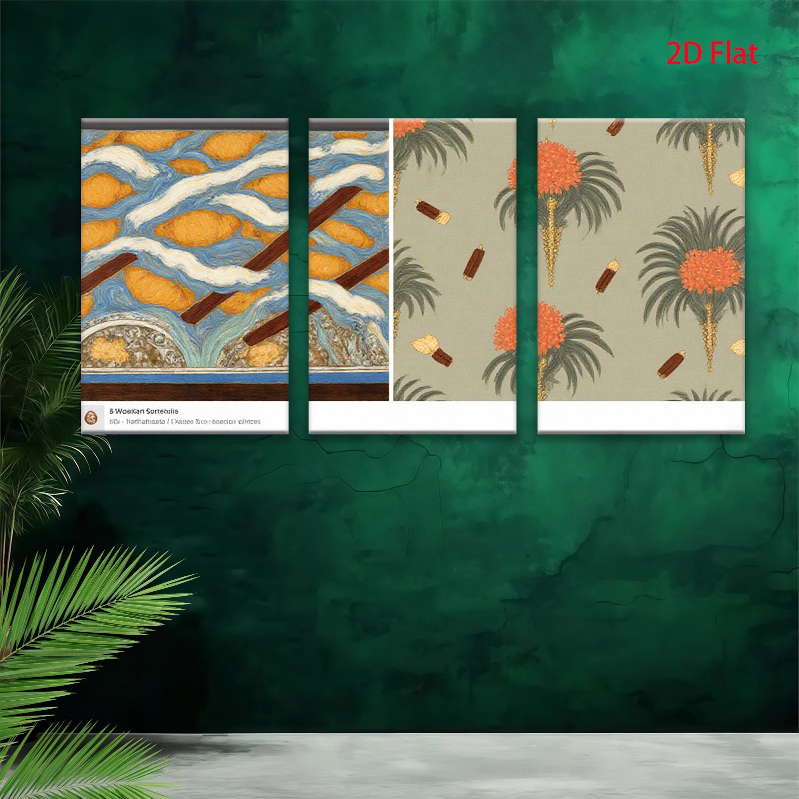 2D flat 1pc vibrant coastal seascape botanical wall art beach house decor gallery wrapped canvas prints farmhouse style living room bedroom