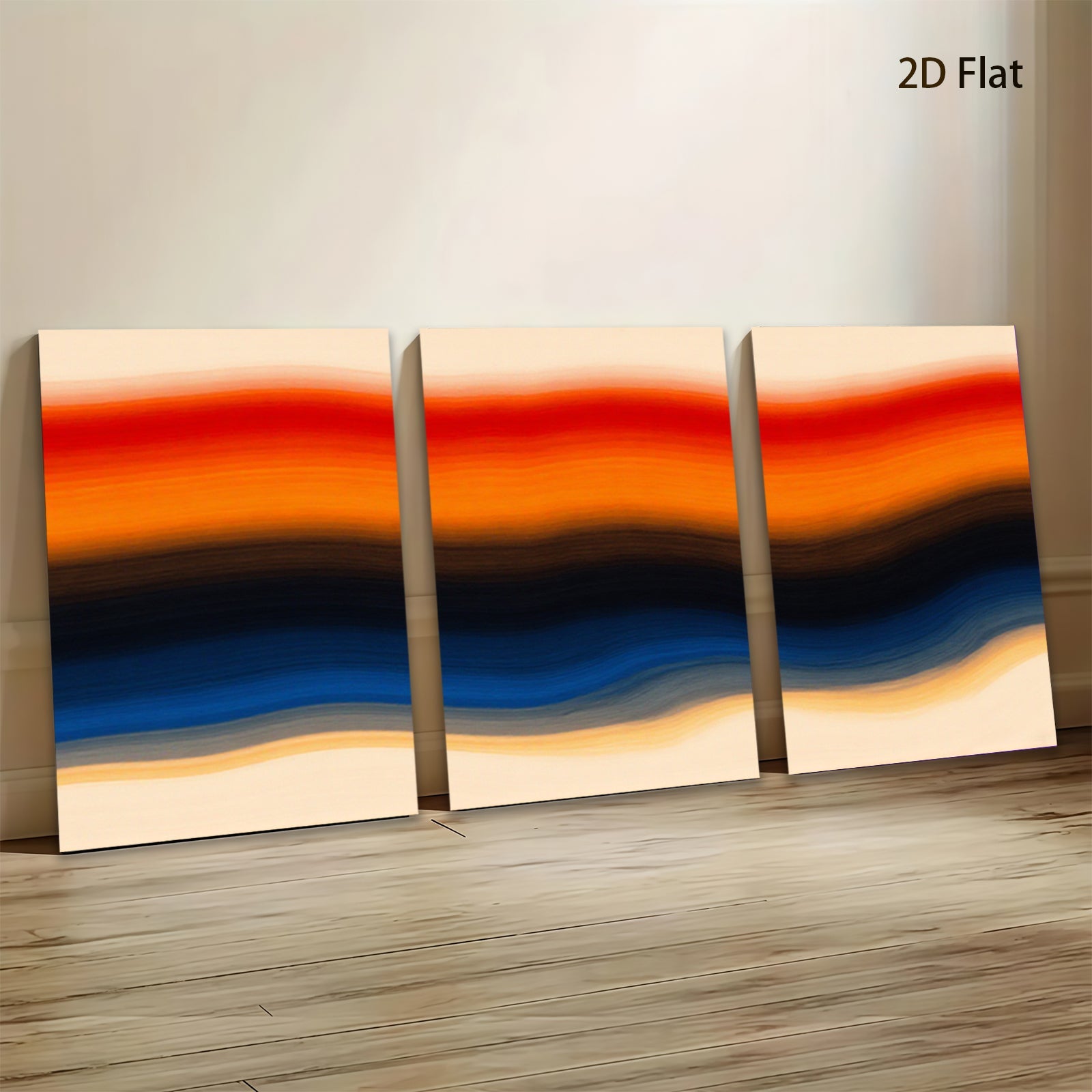 2D flat 1pc vibrant color block abstract wall art modern home decor living room bedroom canvas prints farmhouse style gallery wrapped ready to hang