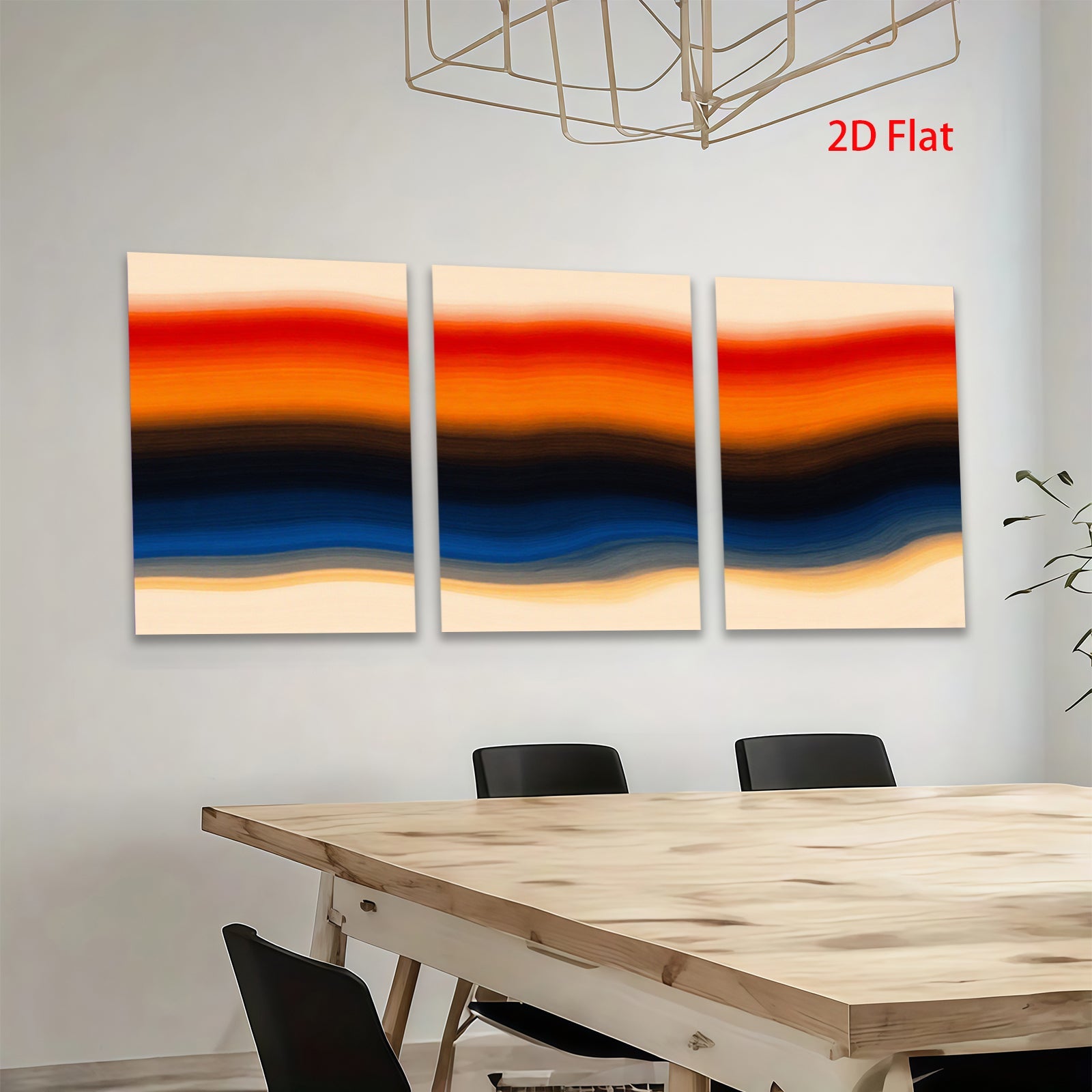 2D flat 1pc vibrant color block abstract wall art modern home decor living room bedroom canvas prints farmhouse style gallery wrapped ready to hang