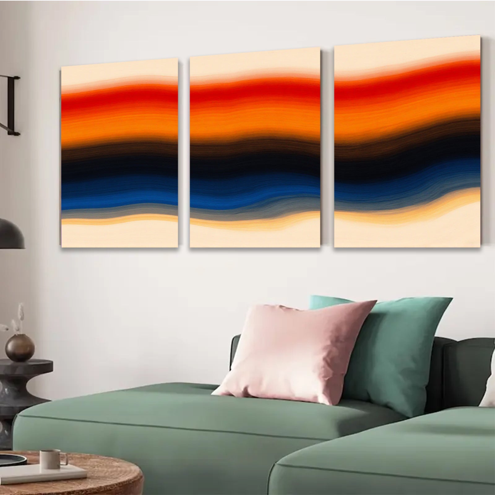 2D flat 1pc vibrant color block abstract wall art modern home decor living room bedroom canvas prints farmhouse style gallery wrapped ready to hang