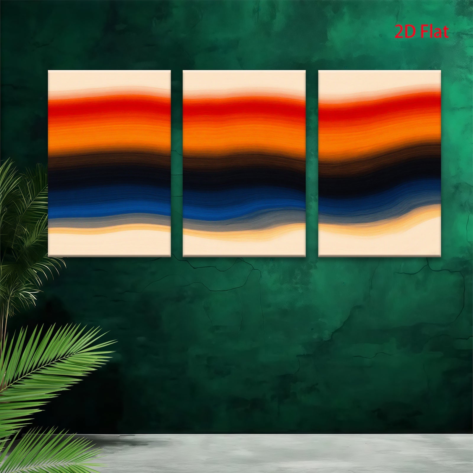 2D flat 1pc vibrant color block abstract wall art modern home decor living room bedroom canvas prints farmhouse style gallery wrapped ready to hang