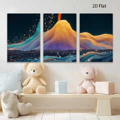 2D flat 1pc vibrant color flow abstract wall art modern home decor living room bedroom canvas prints farmhouse style gallery wrapped ready to hang