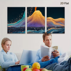 2D flat 1pc vibrant color flow abstract wall art modern home decor living room bedroom canvas prints farmhouse style gallery wrapped ready to hang