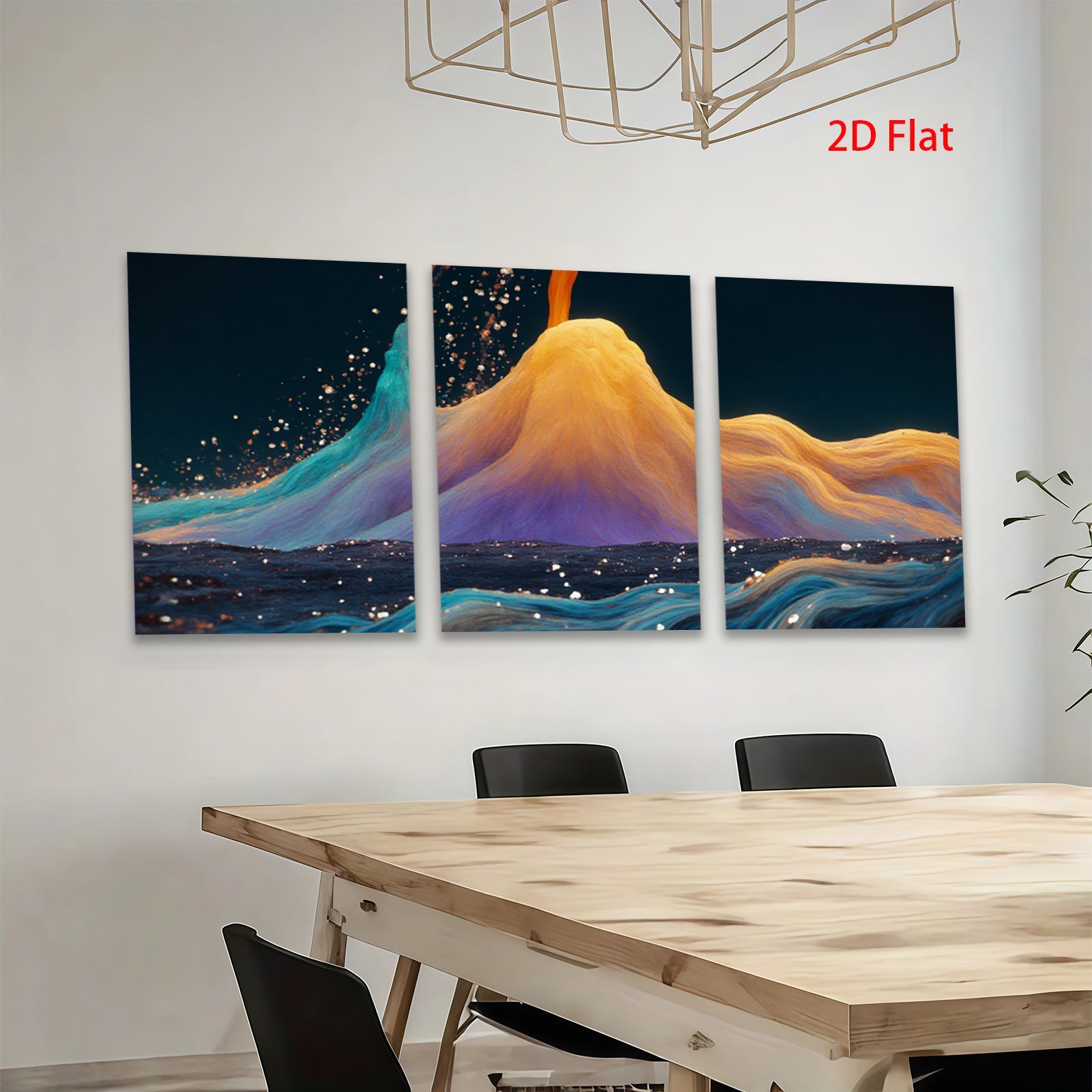 2D flat 1pc vibrant color flow abstract wall art modern home decor living room bedroom canvas prints farmhouse style gallery wrapped ready to hang