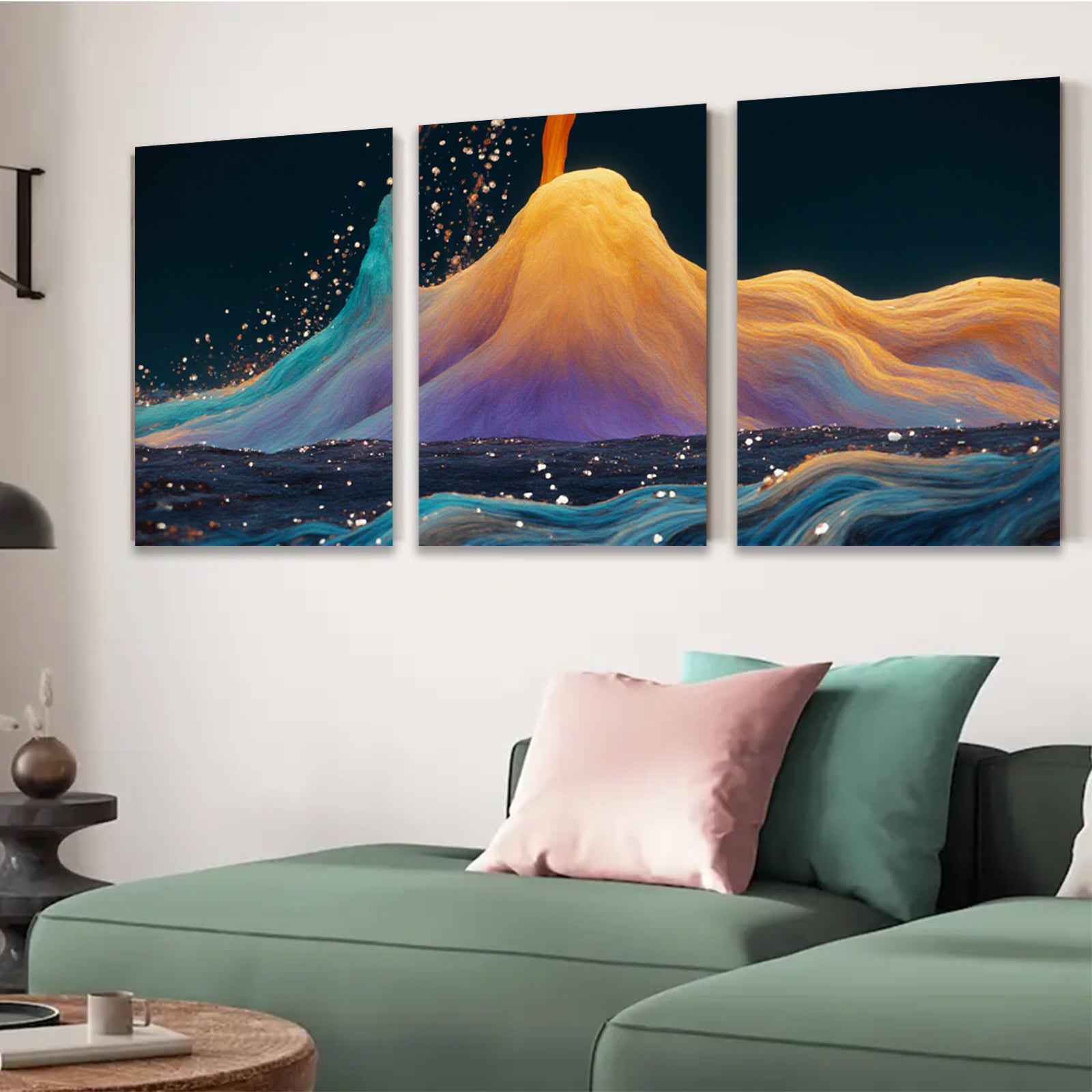 2D flat 1pc vibrant color flow abstract wall art modern home decor living room bedroom canvas prints farmhouse style gallery wrapped ready to hang