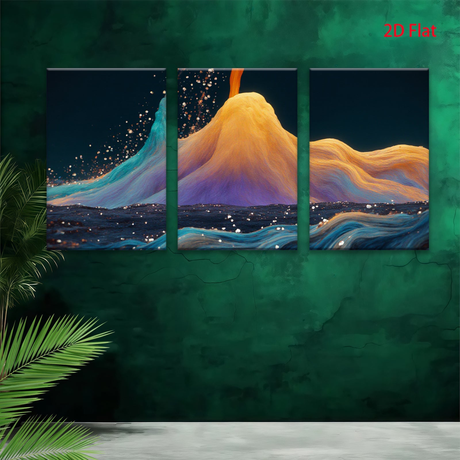 2D flat 1pc vibrant color flow abstract wall art modern home decor living room bedroom canvas prints farmhouse style gallery wrapped ready to hang