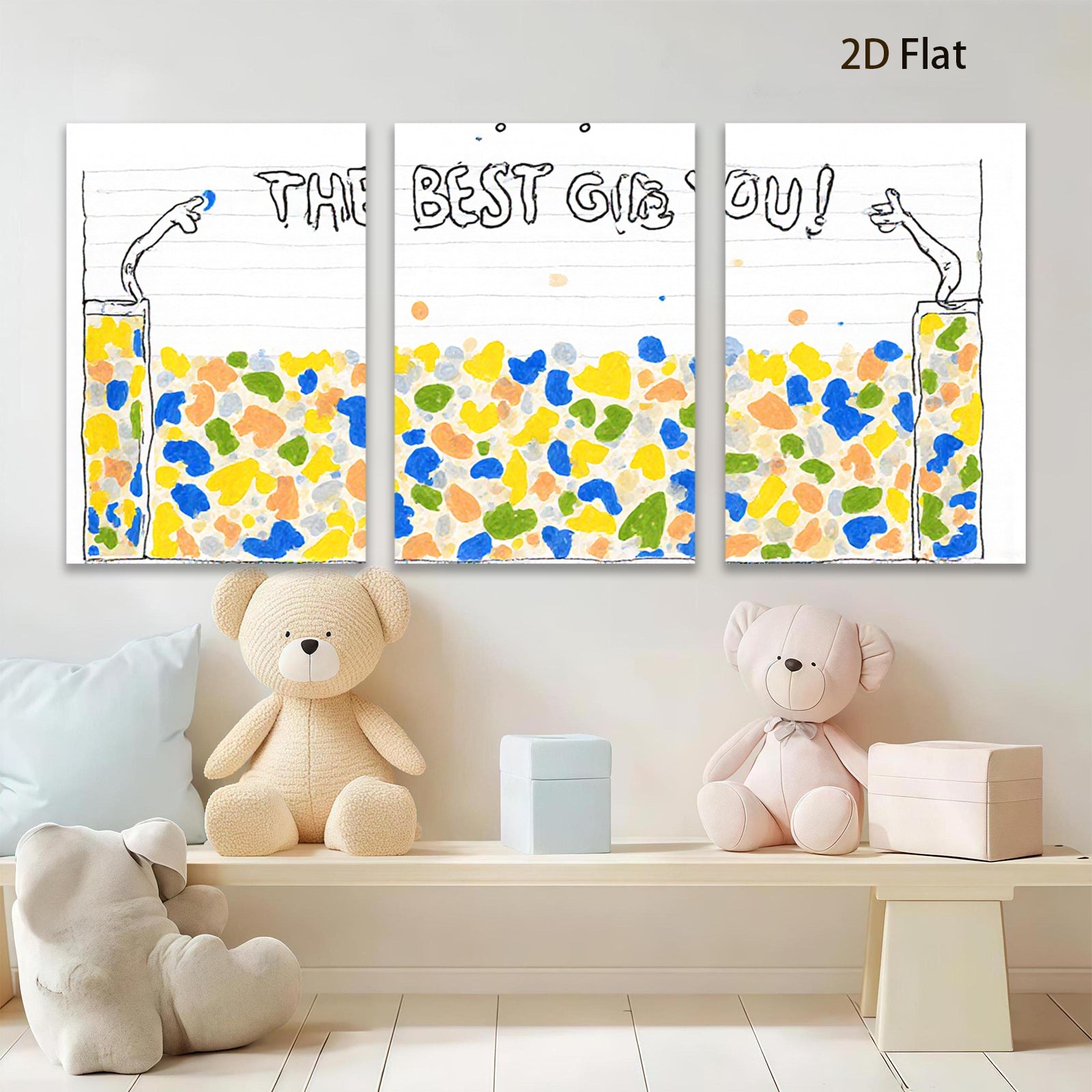 2D flat 1pc vibrant colorful abstract wall art canvas print modern farmhouse decor living room bedroom office gallery wrapped timeless statement piece cozy home vibes trending now