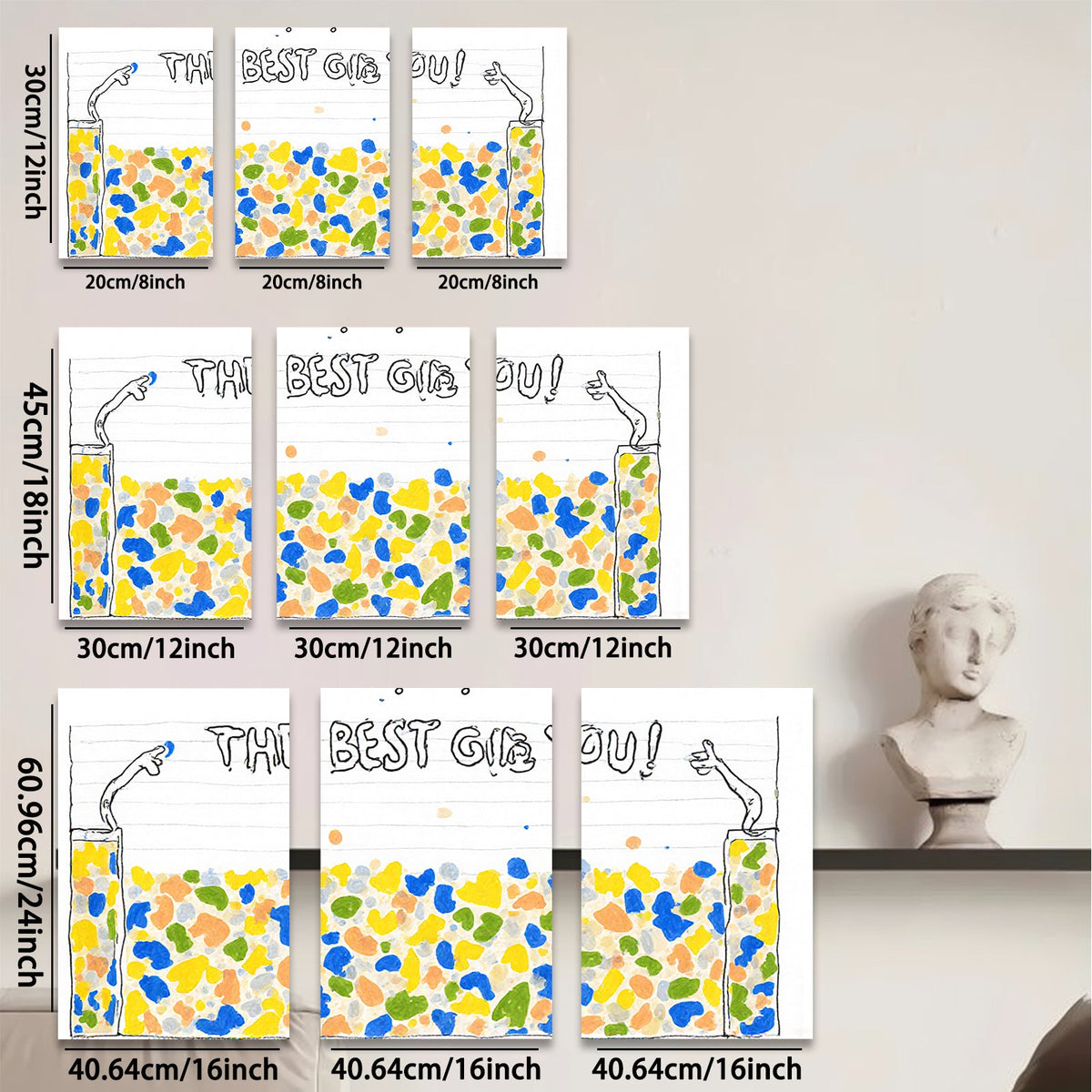2D flat 1pc vibrant colorful abstract wall art canvas print modern farmhouse decor living room bedroom office gallery wrapped timeless statement piece cozy home vibes trending now