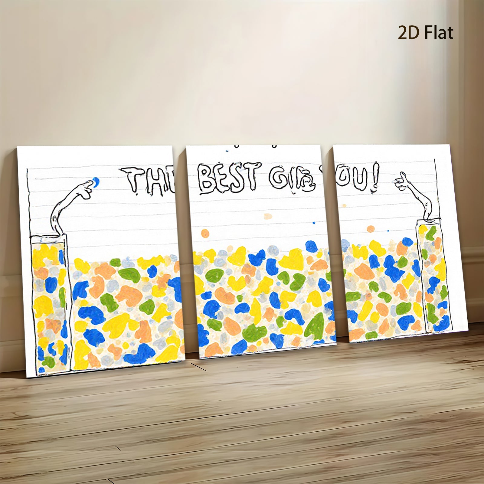 2D flat 1pc vibrant colorful abstract wall art canvas print modern farmhouse decor living room bedroom office gallery wrapped timeless statement piece cozy home vibes trending now