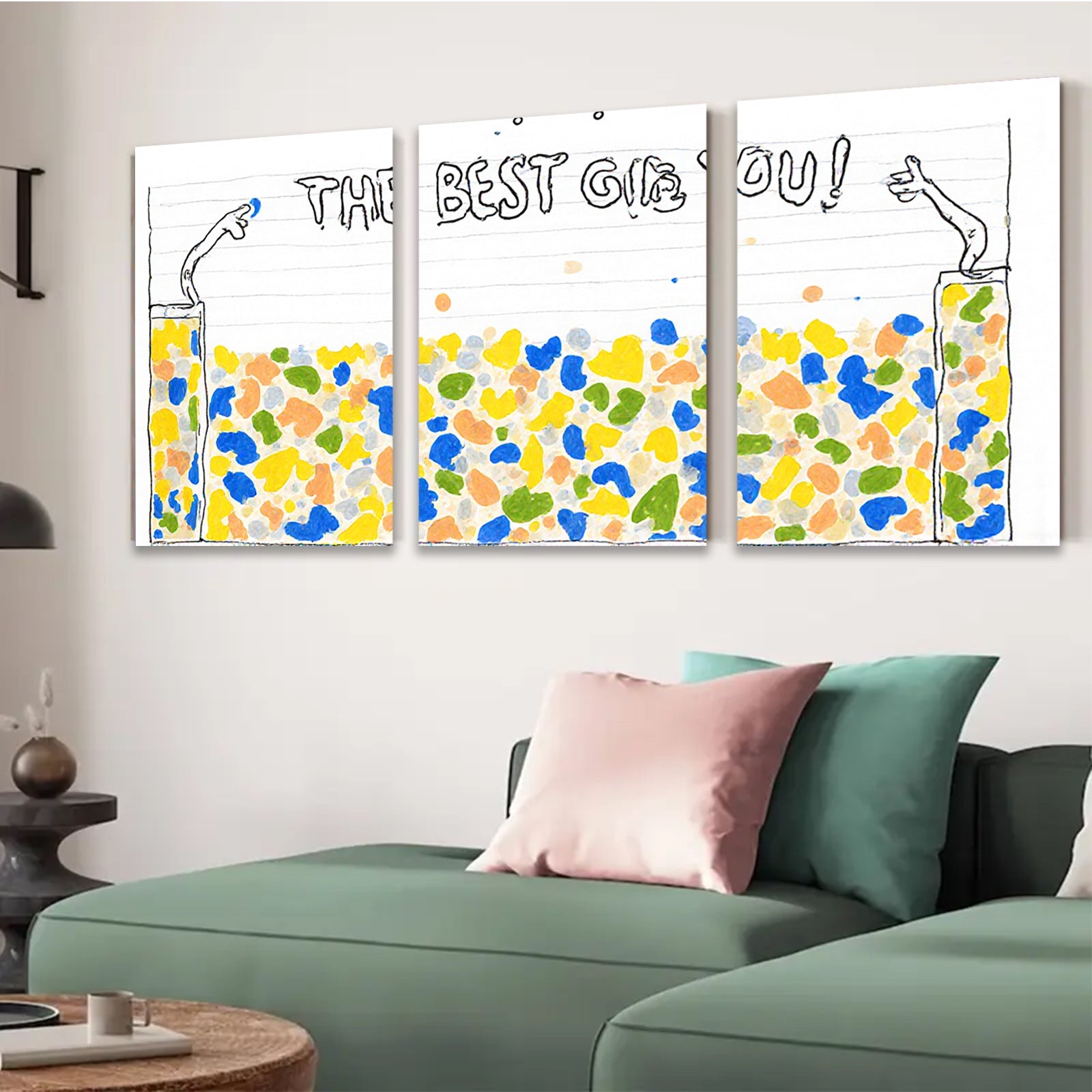 2D flat 1pc vibrant colorful abstract wall art canvas print modern farmhouse decor living room bedroom office gallery wrapped timeless statement piece cozy home vibes trending now