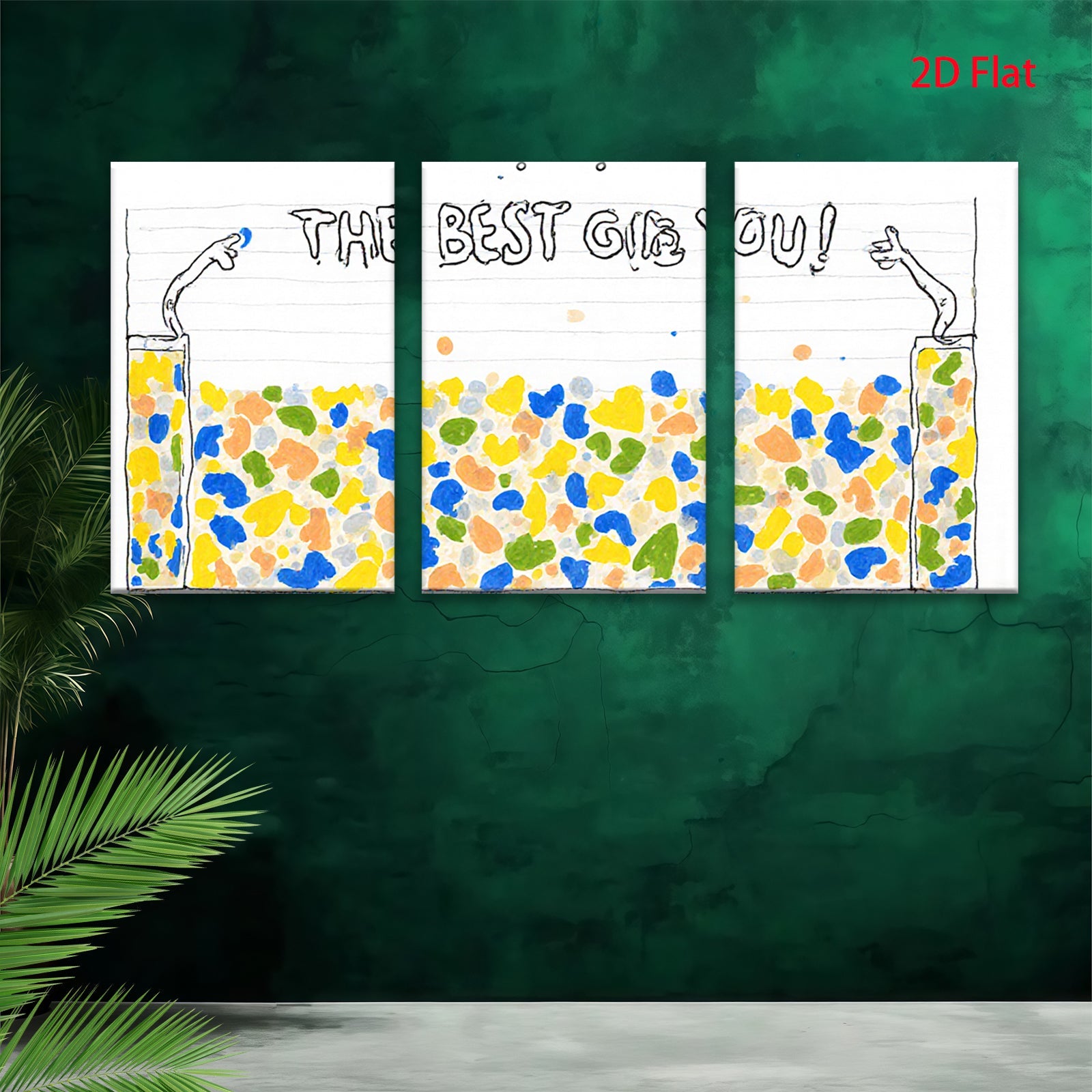 2D flat 1pc vibrant colorful abstract wall art canvas print modern farmhouse decor living room bedroom office gallery wrapped timeless statement piece cozy home vibes trending now