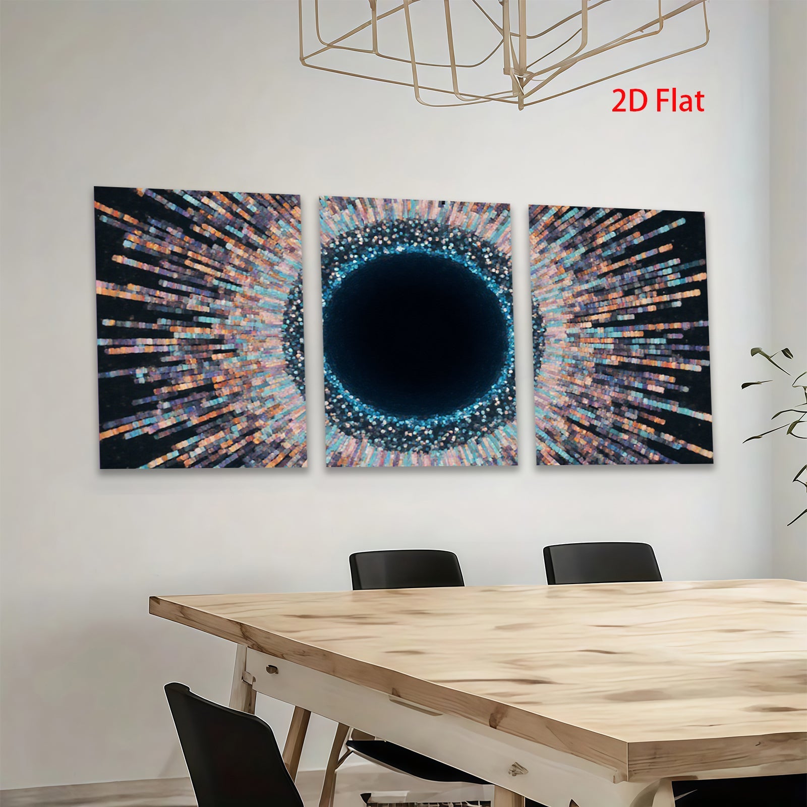 2D flat 1pc vibrant cosmic burst abstract wall art modern farmhouse living room bedroom decor gallery wrapped canvas prints statement piece bold colorful eye catching timeless design