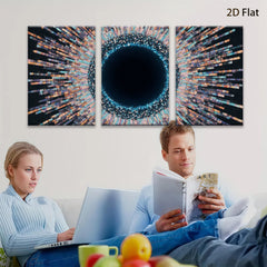 2D flat 1pc vibrant cosmic burst abstract wall art modern farmhouse living room bedroom decor gallery wrapped canvas prints statement piece bold colorful eye catching timeless design
