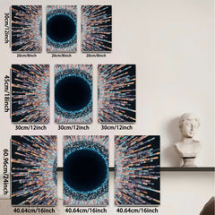 2D flat 1pc vibrant cosmic burst abstract wall art modern farmhouse living room bedroom decor gallery wrapped canvas prints statement piece bold colorful eye catching timeless design