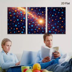 2D flat 1pc vibrant cosmic dust galaxy abstract wall art decor bedroom living room modern farmhouse gallery wrapped canvas print