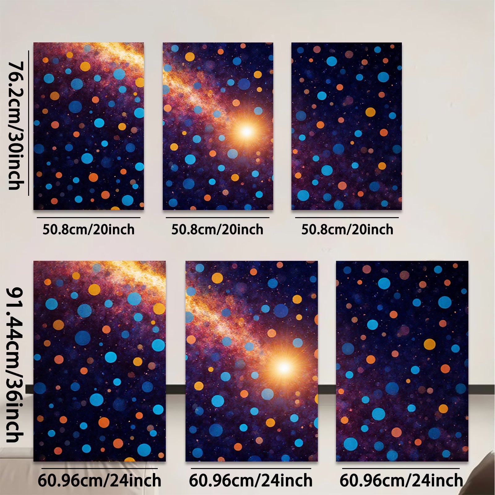 2D flat 1pc vibrant cosmic dust galaxy abstract wall art decor bedroom living room modern farmhouse gallery wrapped canvas print
