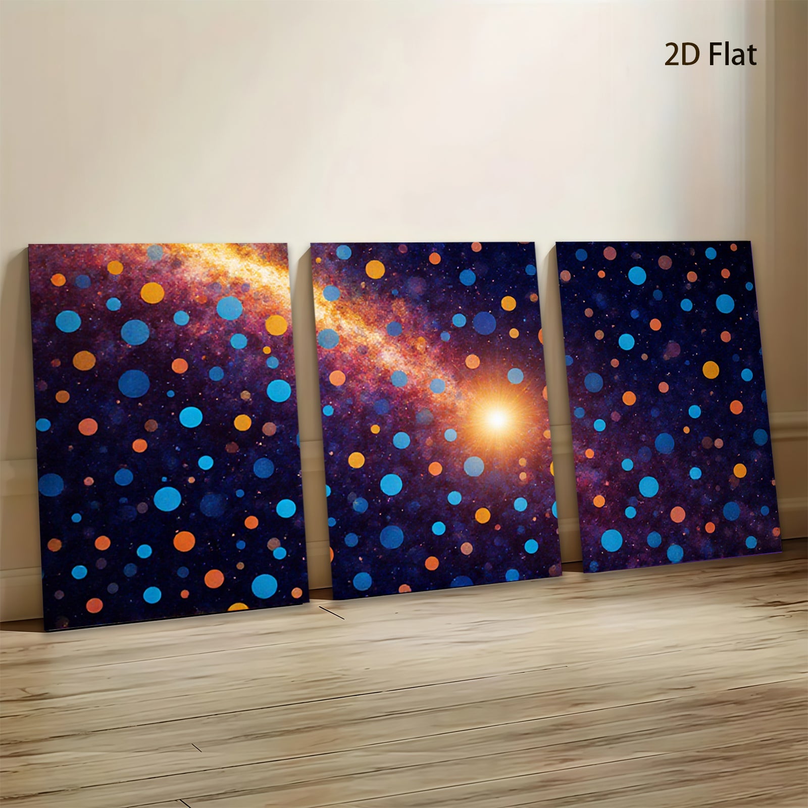 2D flat 1pc vibrant cosmic dust galaxy abstract wall art decor bedroom living room modern farmhouse gallery wrapped canvas print