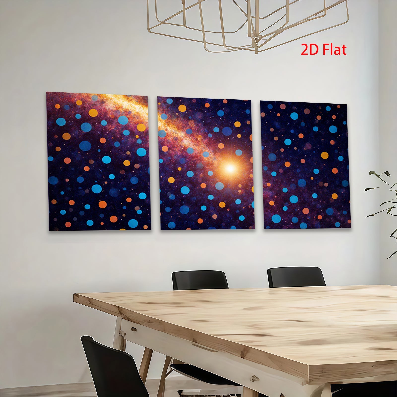2D flat 1pc vibrant cosmic dust galaxy abstract wall art decor bedroom living room modern farmhouse gallery wrapped canvas print