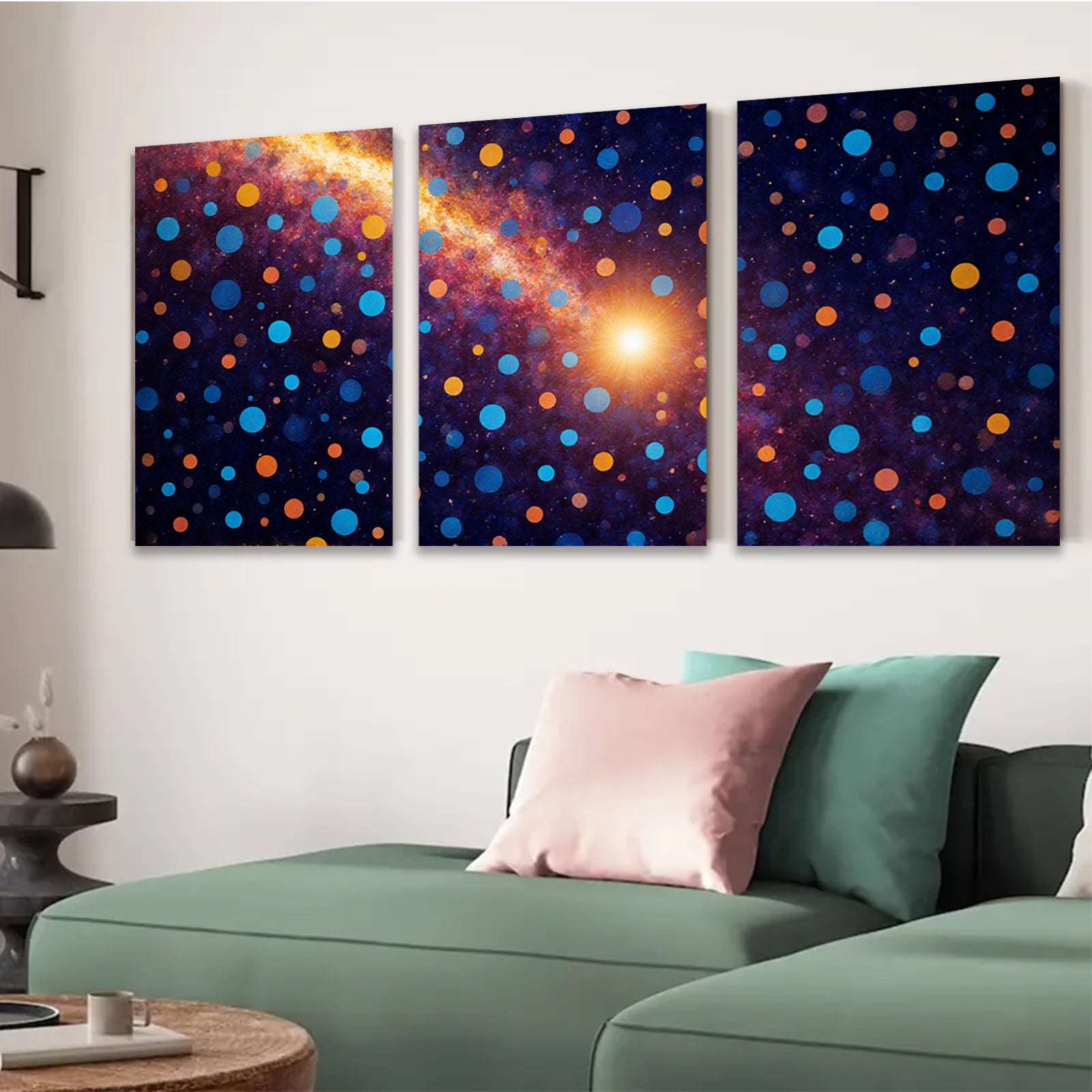 2D flat 1pc vibrant cosmic dust galaxy abstract wall art decor bedroom living room modern farmhouse gallery wrapped canvas print