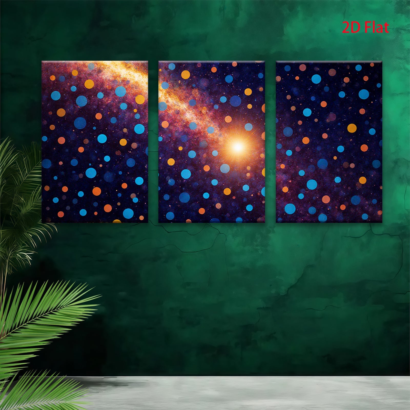 2D flat 1pc vibrant cosmic dust galaxy abstract wall art decor bedroom living room modern farmhouse gallery wrapped canvas print