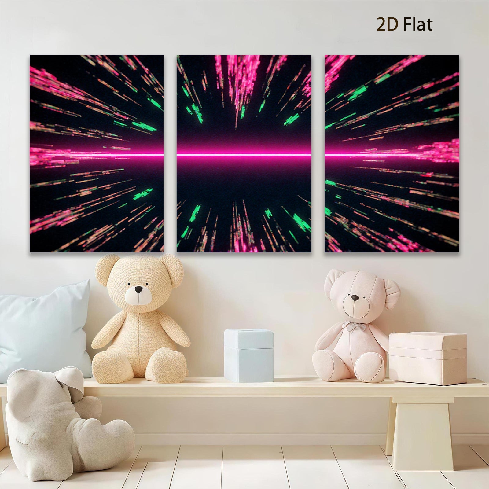 2D flat 1pc vibrant cosmic energy abstract wall art decor for living room bedroom modern farmhouse gallery wrapped canvas prints stylish home decoration