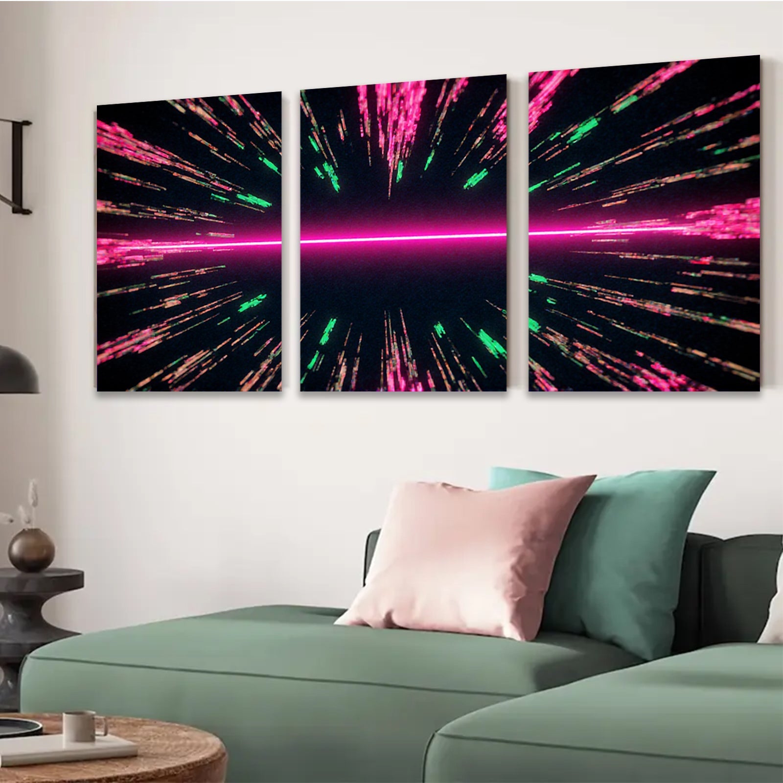 2D flat 1pc vibrant cosmic energy abstract wall art decor for living room bedroom modern farmhouse gallery wrapped canvas prints stylish home decoration