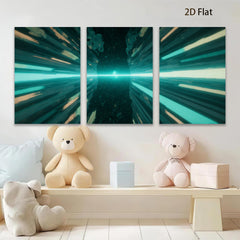 2D flat 1pc vibrant cosmic tunnel abstract wall art for living room bedroom modern farmhouse gallery wrapped canvas prints inspirational decor large size