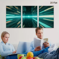 2D flat 1pc vibrant cosmic tunnel abstract wall art for living room bedroom modern farmhouse gallery wrapped canvas prints inspirational decor large size