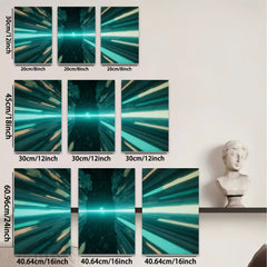 2D flat 1pc vibrant cosmic tunnel abstract wall art for living room bedroom modern farmhouse gallery wrapped canvas prints inspirational decor large size