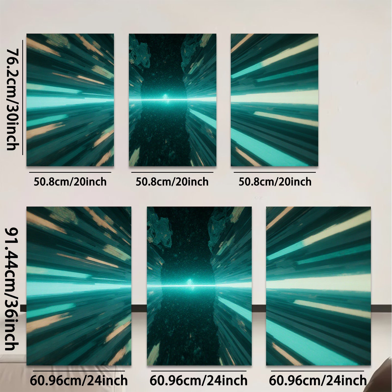 2D flat 1pc vibrant cosmic tunnel abstract wall art for living room bedroom modern farmhouse gallery wrapped canvas prints inspirational decor large size