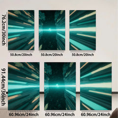 2D flat 1pc vibrant cosmic tunnel abstract wall art for living room bedroom modern farmhouse gallery wrapped canvas prints inspirational decor large size