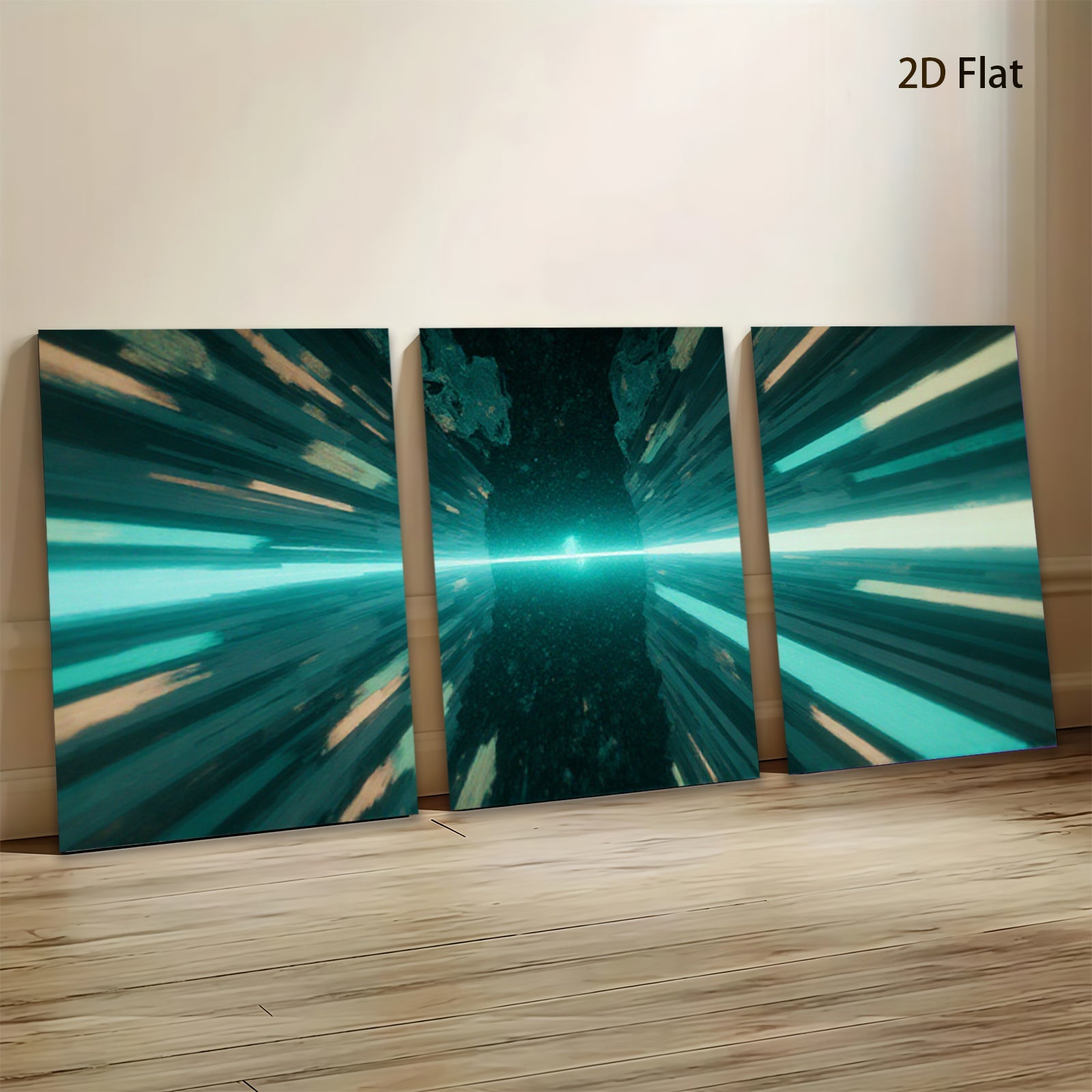 2D flat 1pc vibrant cosmic tunnel abstract wall art for living room bedroom modern farmhouse gallery wrapped canvas prints inspirational decor large size