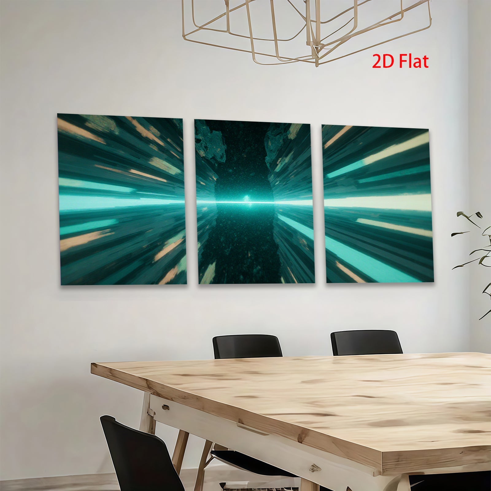 2D flat 1pc vibrant cosmic tunnel abstract wall art for living room bedroom modern farmhouse gallery wrapped canvas prints inspirational decor large size
